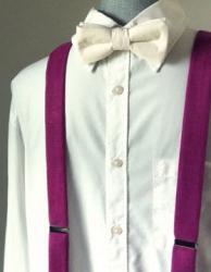 Purple wine linen suspenders