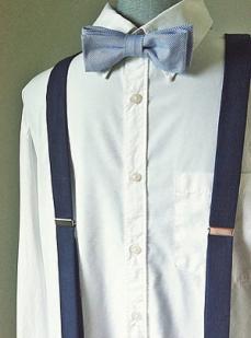 Dark navy linen suspenders
