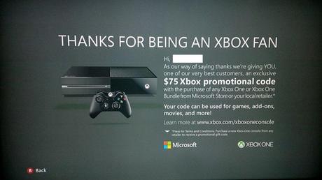 Microsoft is giving away $75 to gamers who upgrade to Xbox One