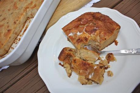 Peach Bourbon Bread Pudding