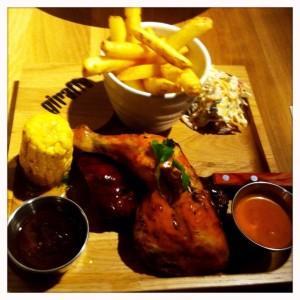 BBQ ribs and chicken combo Giraffe restaurant review silverburn tesco Glasgow food drink blog 