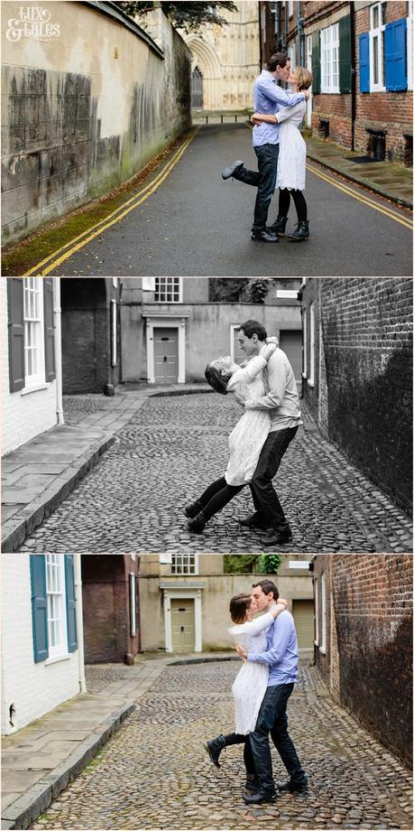 Fun silly York engagement shoot