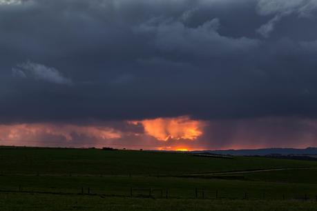 rain clouds during sunset