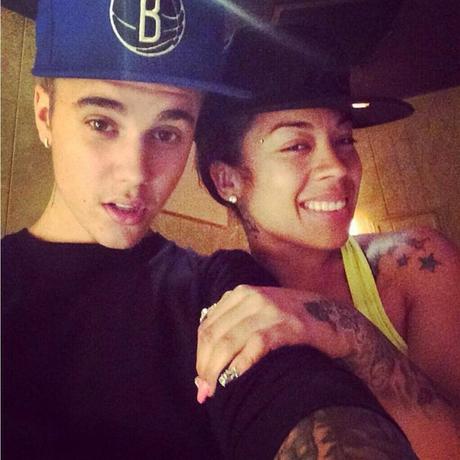 Keyshia Cole Hits Studio With Justin Bieber