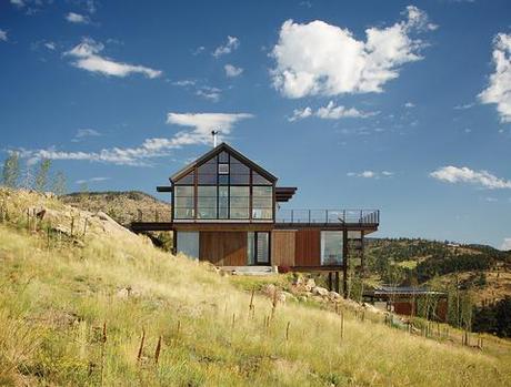 modern fire resistant green boulder loewen windows south facade triple planed low-e glass 