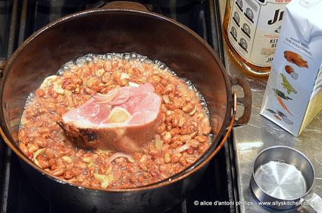~bourbon ham shank cranberry beans~