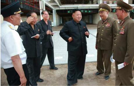 Kim Jong Un tours the construction of Terminal #2 at Pyongyang Airport in the Sunan District (Photo: Rodong Sinmun).