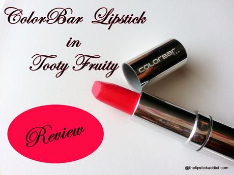 Swatches and Review:: ColorBar Matte Touch Lipstick in Tooty Fruity