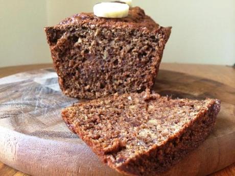 sliced banana date and maple syrup loaf cake from home recipe