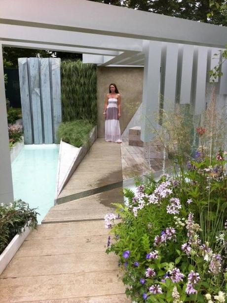 Alexandra Froggatt in her garden at the Hampton Court Flower Show 2014