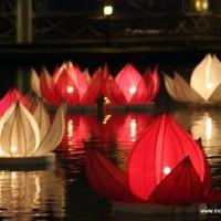 Beautiful floating lanterns at Imagica