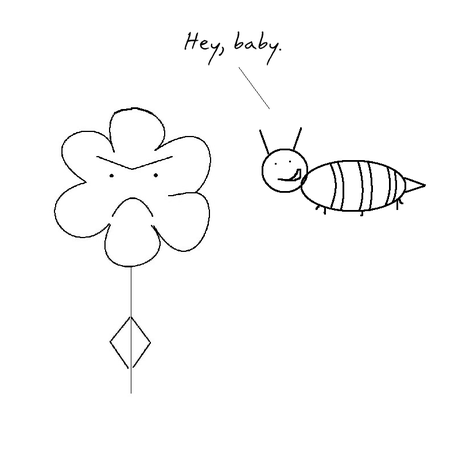 Grumpy Flower Meets A Flirtatious Bee