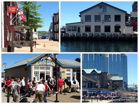 Shops and restaurants along the boardwalk on the Halifax waterfront