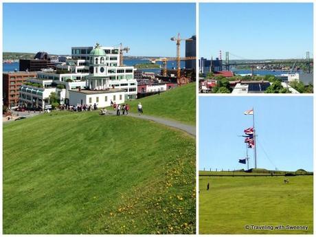 Flags flying at the Halifax Citadel National Historic Site and views from the top