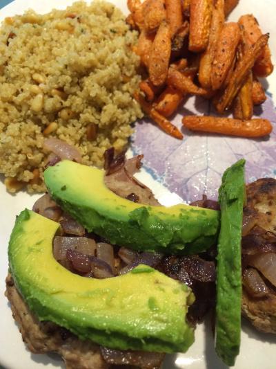 turkey burger quinoa carrots dinner