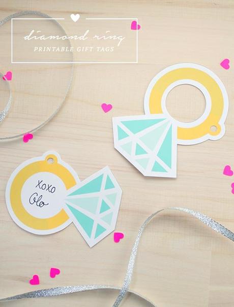 free printable diamond ring gift tags
