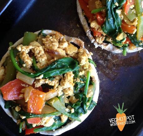 Spicy Tofu Scramble Stuffed Mushrooms