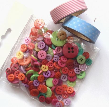 Tutorial Tuesday - Creating with Washi Tape and Buttons!