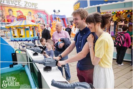 Scarborough Luna Park engagement shoot carvnial game