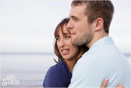 Gorgeous soucple at beach engagement shoot