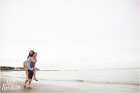 Piggy Back ride in Scarborough engagement shoot