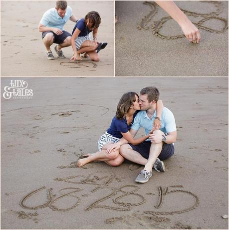Beach engagement shoot save the date photograph