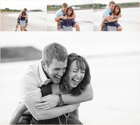 Engagement shoot piggy back ride in Scarborough