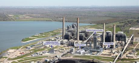 The WA Parish plant showing the carbon capture facility that will be part of the world's largest post-combustion carbon capture-enhanced Oil Recovery project. The project is expected to be operational by the end of 2016
