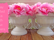 Spray Painted Pots with Faux Flowers