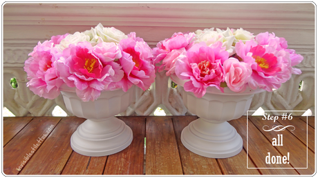 Spray Painted Pots with Faux Flowers