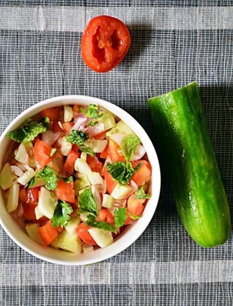 Kachumber (cucumber,onion,tomato salad) recipe | how to make kachumber