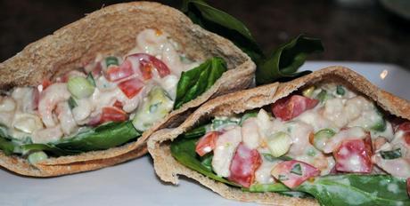 Fresh Mediterranean Shrimp and Avocado Pita Pocket Sandwiches