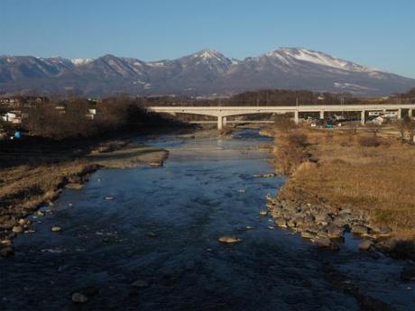 PC250060 北アルプスを望む千曲川河畔の宿，塩名田宿 / Shionada shiku post station, on a clear stream