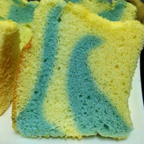 Blue Pea and Yuzu Chiffon Cake