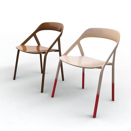 Lightweight stacking chair by Michael Young.
