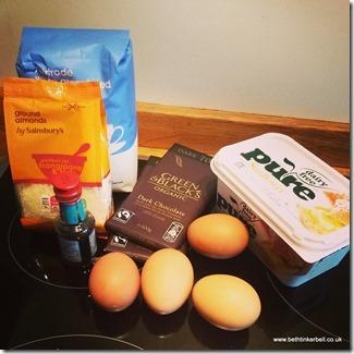 Gluten and Dairy Free Chocolate Brownes - Ingredients