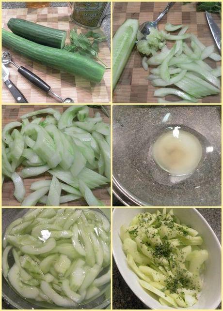 Cucumber salad - collage