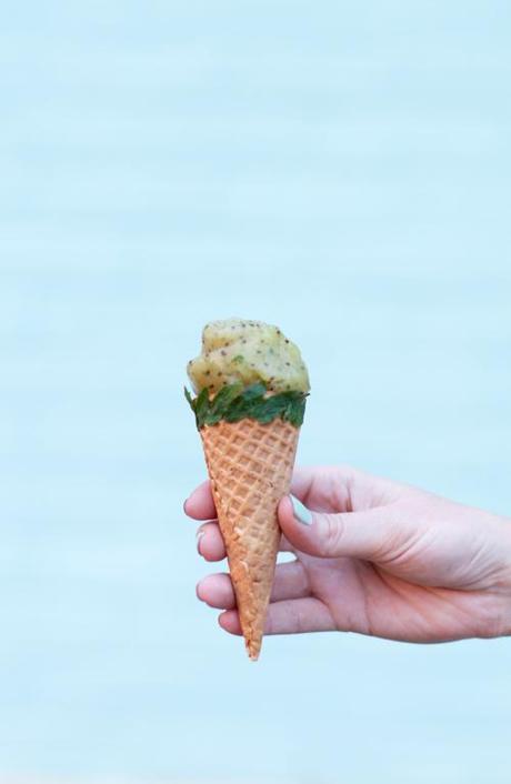 Kiwi mint lime sorbet float