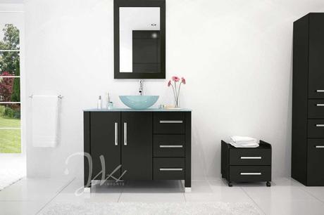 Crater Solid Oak Vanity by JWH Imports