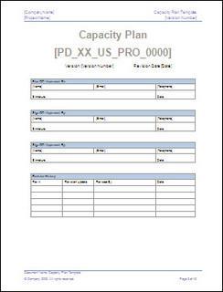 Sample Capacity Plan Template