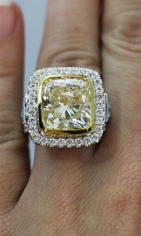 10 carat fancy yellow diamond engagement ring