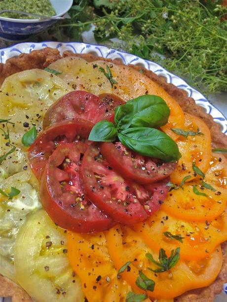 Heirloom Tomato Tart with Roasted Tomato Pesto