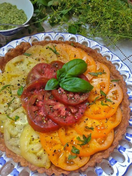 Heirloom Tomato Tart with Roasted Tomato Pesto