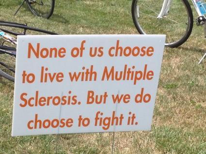 Riding 150 Miles to Help Fight MS Click on the sign to go directly to the donation page.