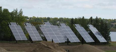 Photovoltaic panels at Des Lacs National Wildlife Refuge