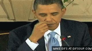 Obama picks nose