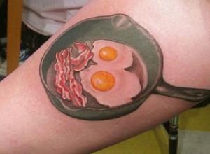 bacon eggs tattoo 300x220 Top 10 Best Food Tattoos