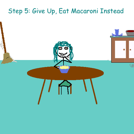 step 5: give up, eat macaroni instead