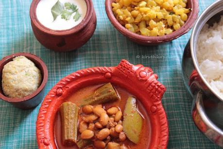 Lunch Menu with Mochakottai Kuzhambu