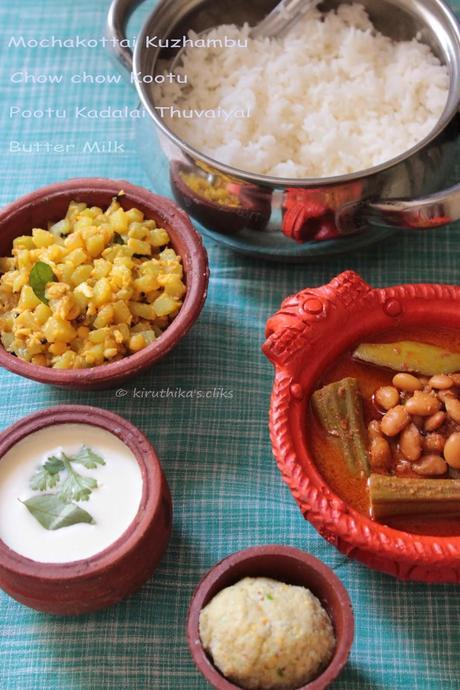 Lunch Menu with Mochakottai Kuzhambu